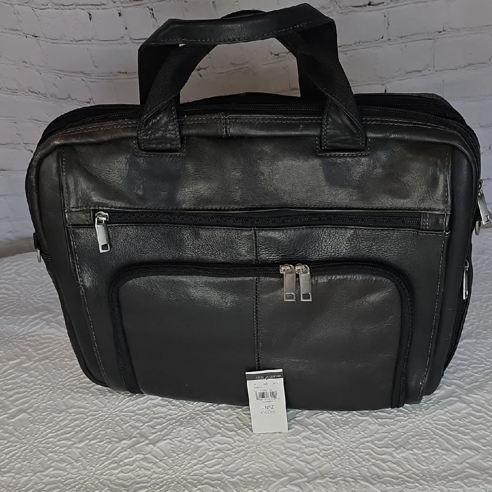 Wilsons Leather Black Laptop‎ Bag